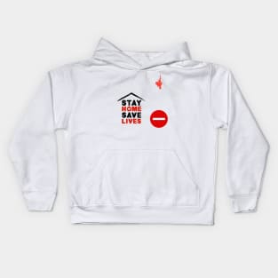 Stay Home Save Lives with KlubNocny logo Kids Hoodie